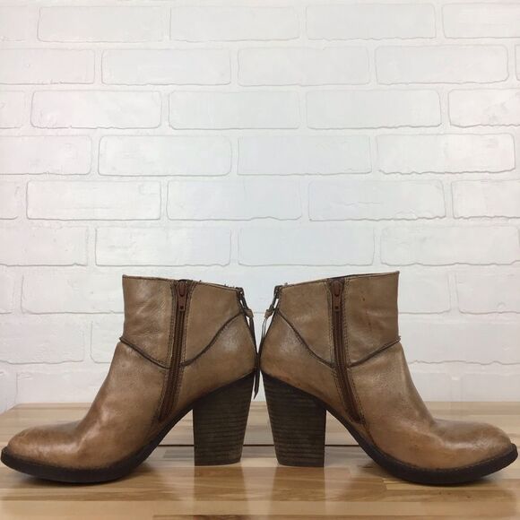 STEVE Madden leather ankle boots southwestern look cowboy size 7 tan brown rodeo - Picture 7 of 16